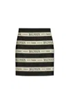 Balmain Striped Jacquard Short Halterneck Dress In Nero