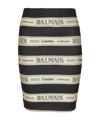BALMAIN BALMAIN RIBBON MOTIF SHORT JACQUARD SKIRT