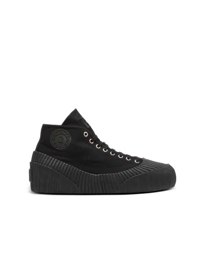 Balmain Riff Low Canvas Sneakers In Black