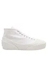 Balmain Riff Low Canvas Sneakers, White In White