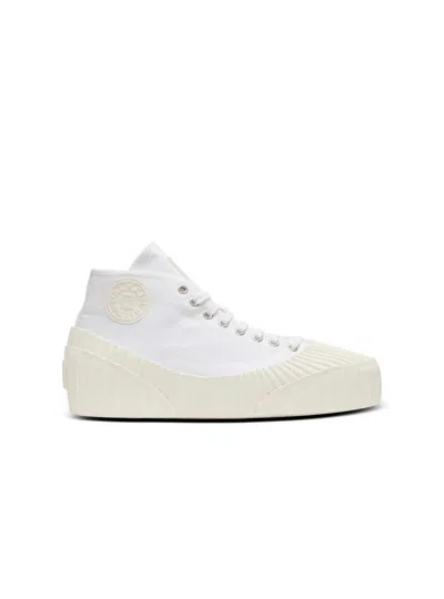 Balmain Riff Low Canvas Sneakers In White