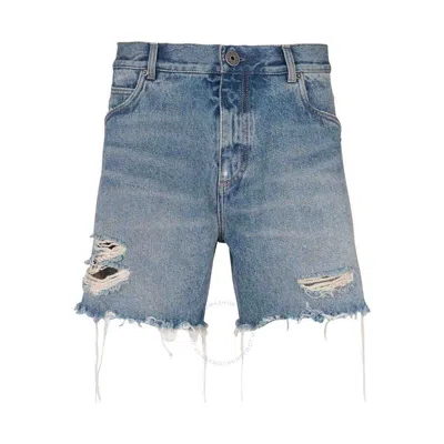 Balmain Shorts Mit Logo-stickerei In Blu