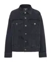 Balmain Worn-effect Denim Jacket In Black