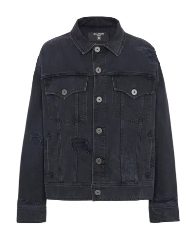 BALMAIN BALMAIN DISTRESSED DENIM JACKET