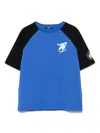 Balmain Rocket-print Raglan T-shirt In Blue