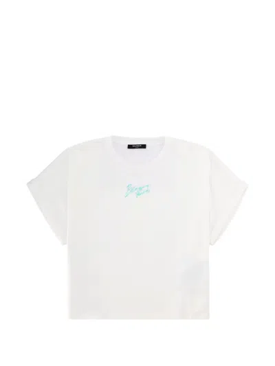 Balmain Rolled-sleeve T-shirt In White