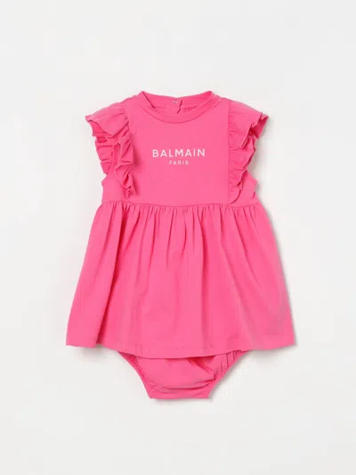 Balmain Babies' Romper  Kids Color Fuchsia