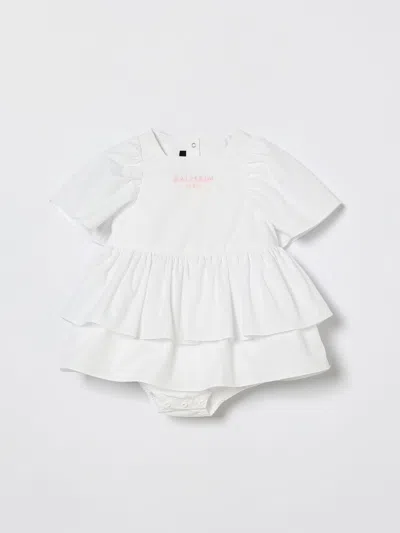 Balmain Babies' Romper  Kids Color Pink In White