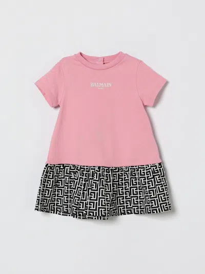 Balmain Babies' ロンパース  ボーイ カラー ピンク In Pink
