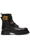 Balmain Charlie Leather Ranger Boots In Black