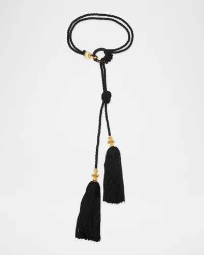 Balmain Rope Tassel Tie Belt In Metallic
