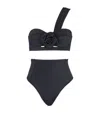 Balmain Two-piece Asymmetrical Swimsuit In Black