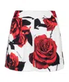 Balmain A-line Floral Print Mini Shorts In Red