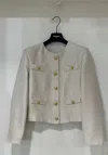 Balmain Round Collar Button Casual Jacket In Gray