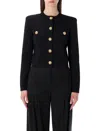Balmain Cropped Cardigan Sweaters And Cardigans Black In Multi