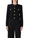 Balmain Cropped Cardigan Sweaters And Cardigans Black In Multi