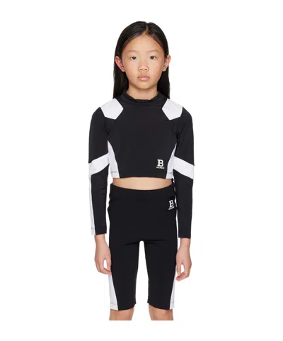 Balmain Round Collar Logo T-shirt In Black