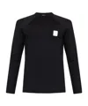 Balmain Round-collar Long-sleeve Swimsuit In Black