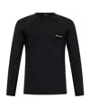 Balmain Round-collar Long-sleeve Swimsuit In Black