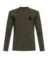Balmain Round-collar Long-sleeve Swimsuit In Green