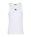 Balmain Logo-embroidered Tank Top In White