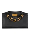 Balmain Round Collar Zipper Clutch In Black