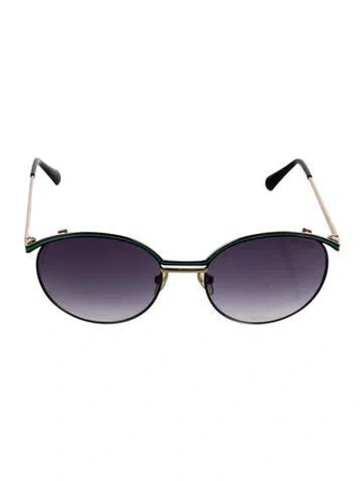 Pre-owned Balmain Round Gradient Sunglasses In Black