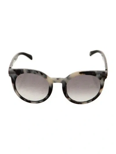 Pre-owned Balmain Round Gradient Sunglasses In Black
