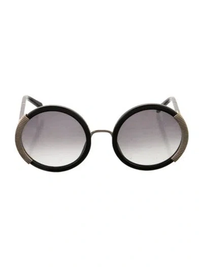 Pre-owned Balmain Round Gradient Sunglasses In Black