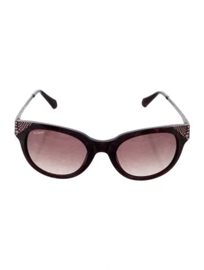 Pre-owned Balmain Round Gradient Sunglasses In Black