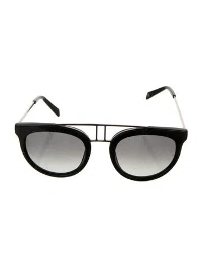 Pre-owned Balmain Round Gradient Sunglasses In Black