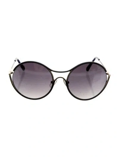 Pre-owned Balmain Round Gradient Sunglasses In Blue/gold