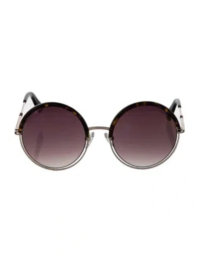 Pre-owned Balmain Round Gradient Sunglasses In Brown