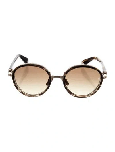 Pre-owned Balmain Round Gradient Sunglasses In Brown