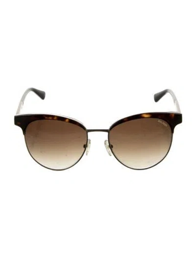 Pre-owned Balmain Round Gradient Sunglasses In Brown/gold