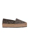 Balmain Espadrilles Mit Monogrammmuster In Black