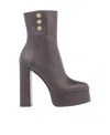Balmain Round-headed Short Boots In Black