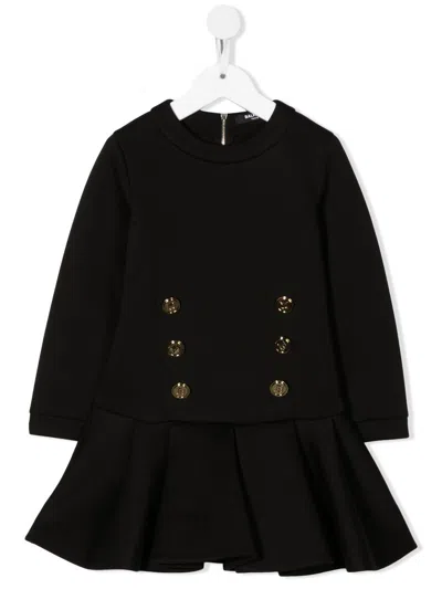 Balmain Kids' Round Neck Casual Dress In Black