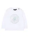 Balmain Round-neck Graphic Baby Sweatshirt In White