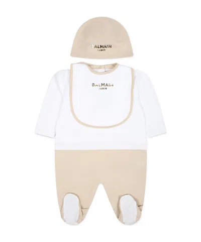 Balmain Round Neck Jumpsuit In White
