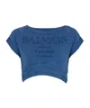 Balmain Embroidered Double Collar T-shirt In Blue