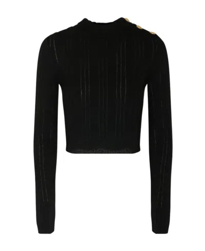 Balmain Round Neck Sweater In Black