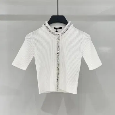 Balmain Round Neck Sweater In White