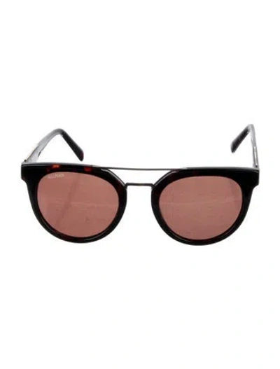 Pre-owned Balmain Round Tinted Sunglasses In Brown