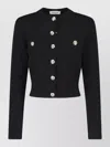 Balmain Embossed-button Cropped Jacket In Black