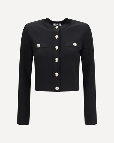 Balmain Round-neck Viscose Cardigan In Black