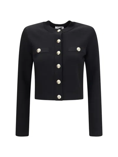 Balmain Round-neck Viscose Cardigan In Black