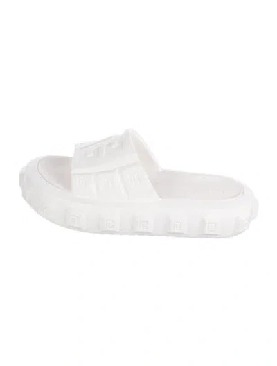 Pre-owned Balmain Rubber Mules In White