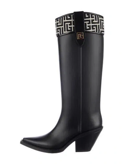Pre-owned Balmain Rubber Rain Boots In Black