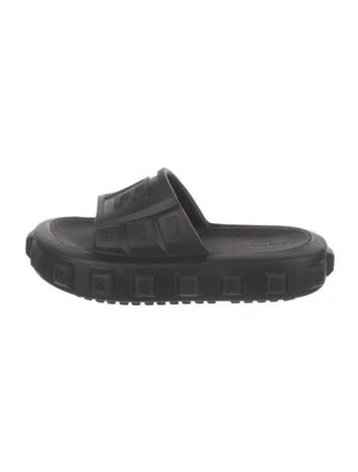 Pre-owned Balmain Rubber Slides In Black
